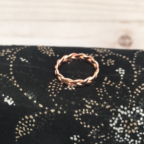 Beautiful Braided Rose Gold Ring Size 6 (J4) - Picture 4 of 5